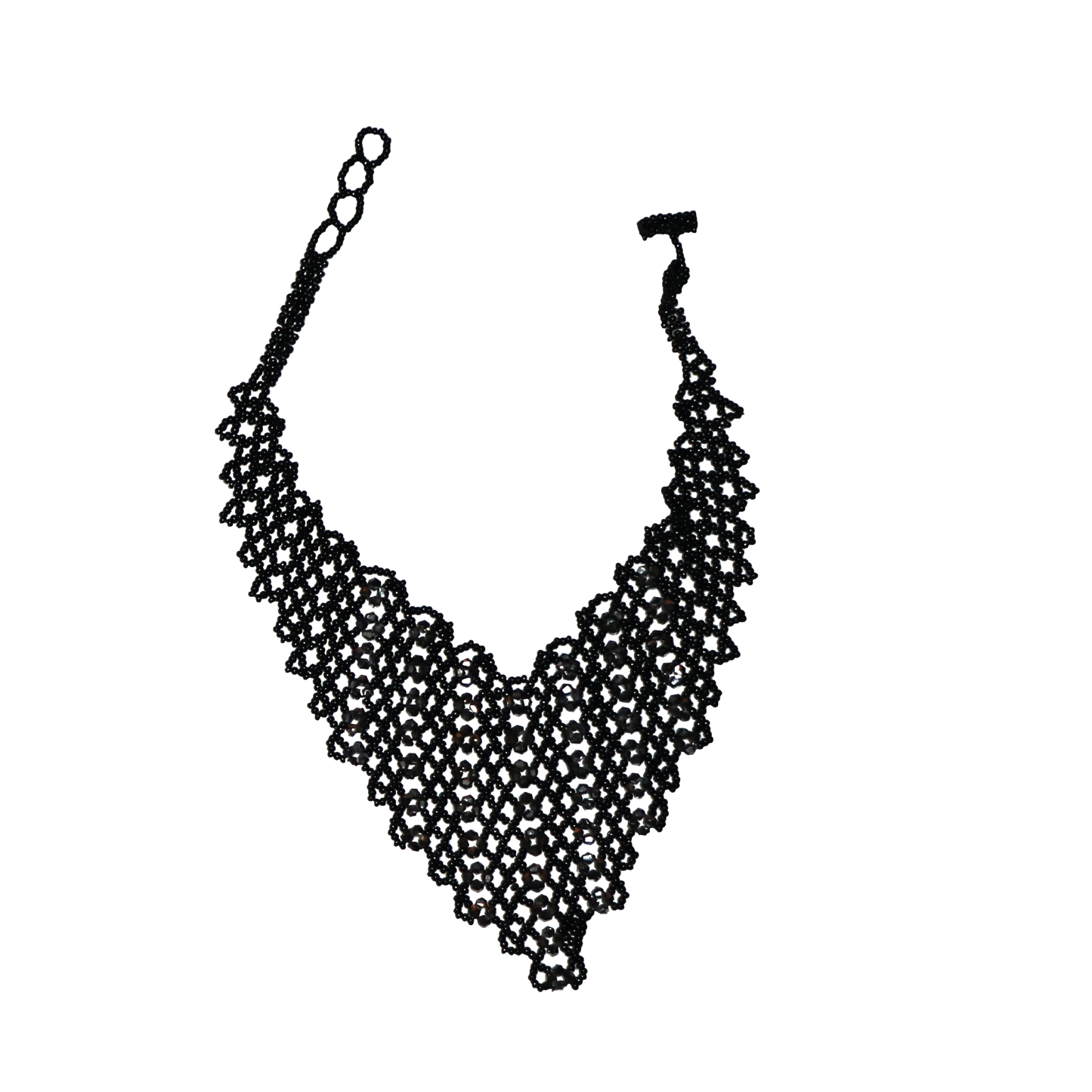 Handmade Black and Gray V-Shaped Necklace